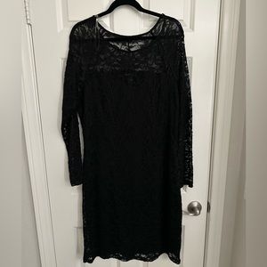 Black 3/4 Sleeve Lace Dress